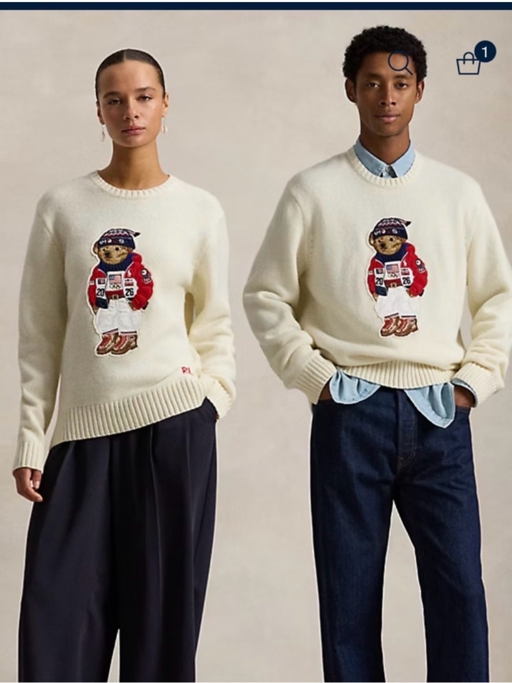Polo Ralph Lauren Team USA Olympic Bear Knit Sweater 2026 Crewneck  NWT M